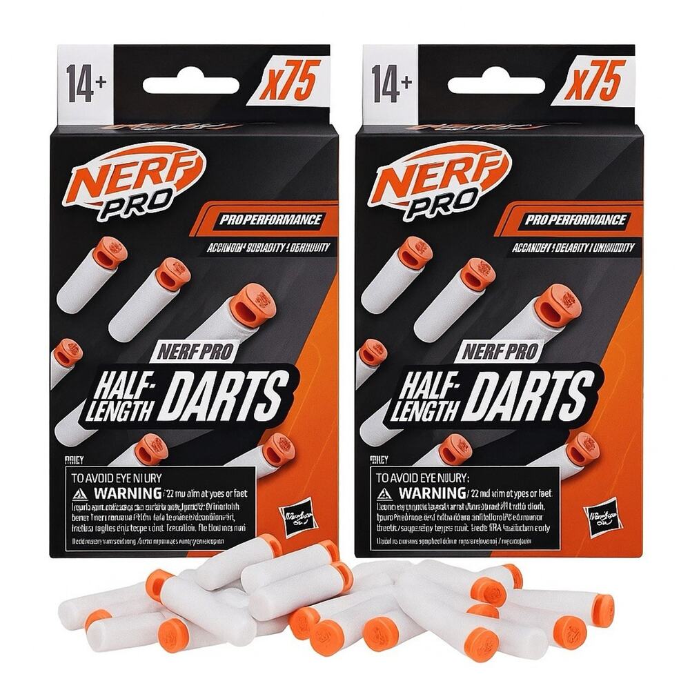 Nerf Pro Half-Length Darts 150 Total (75x2) Official Foam Blaster Refill Lot New